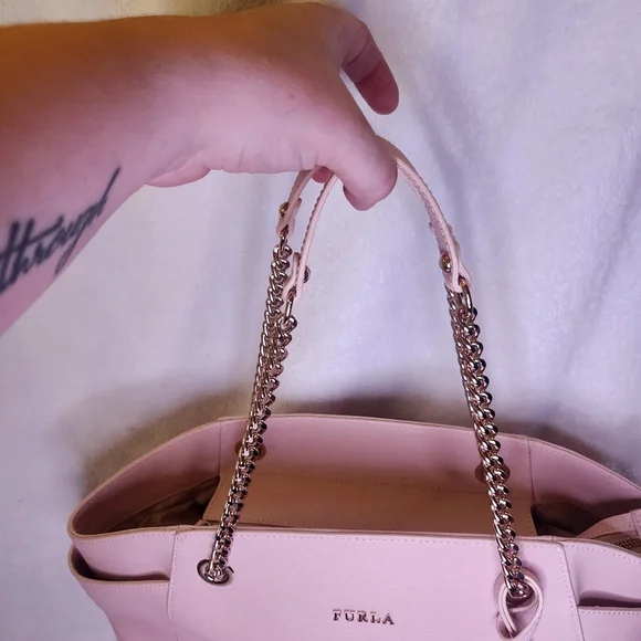 Furla Julia Winter Rose Medium Leather Tote Bag Handbag With Dust Bag - Picture 4 of 9